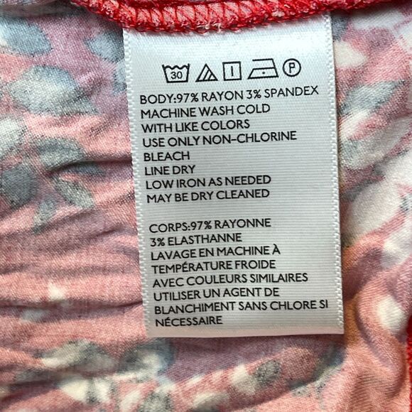 Urban Outfitters Red Floral Long Sleeve Ruffle Wrap Dress Women's Size Large - Picture 7 of 10